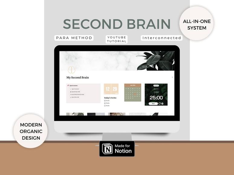 Second Brain Notion Template - Notion Dashboard + All-In-One Life Orga ...