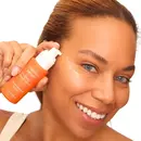vitamin C serum, Levaye cosmetics photo of female holding vitamin c serum bottle