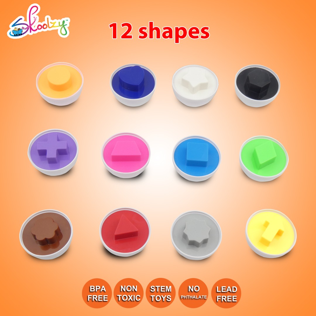 for Learn Color & Shape Match Egg Set Toddler Toys J-hong Matching Eggs for Age 2 Years Old and 2 Years Up Kid Baby Toddler Boy Girl. 12 Eggs Educational Color & Recognition Skills Study Toys 