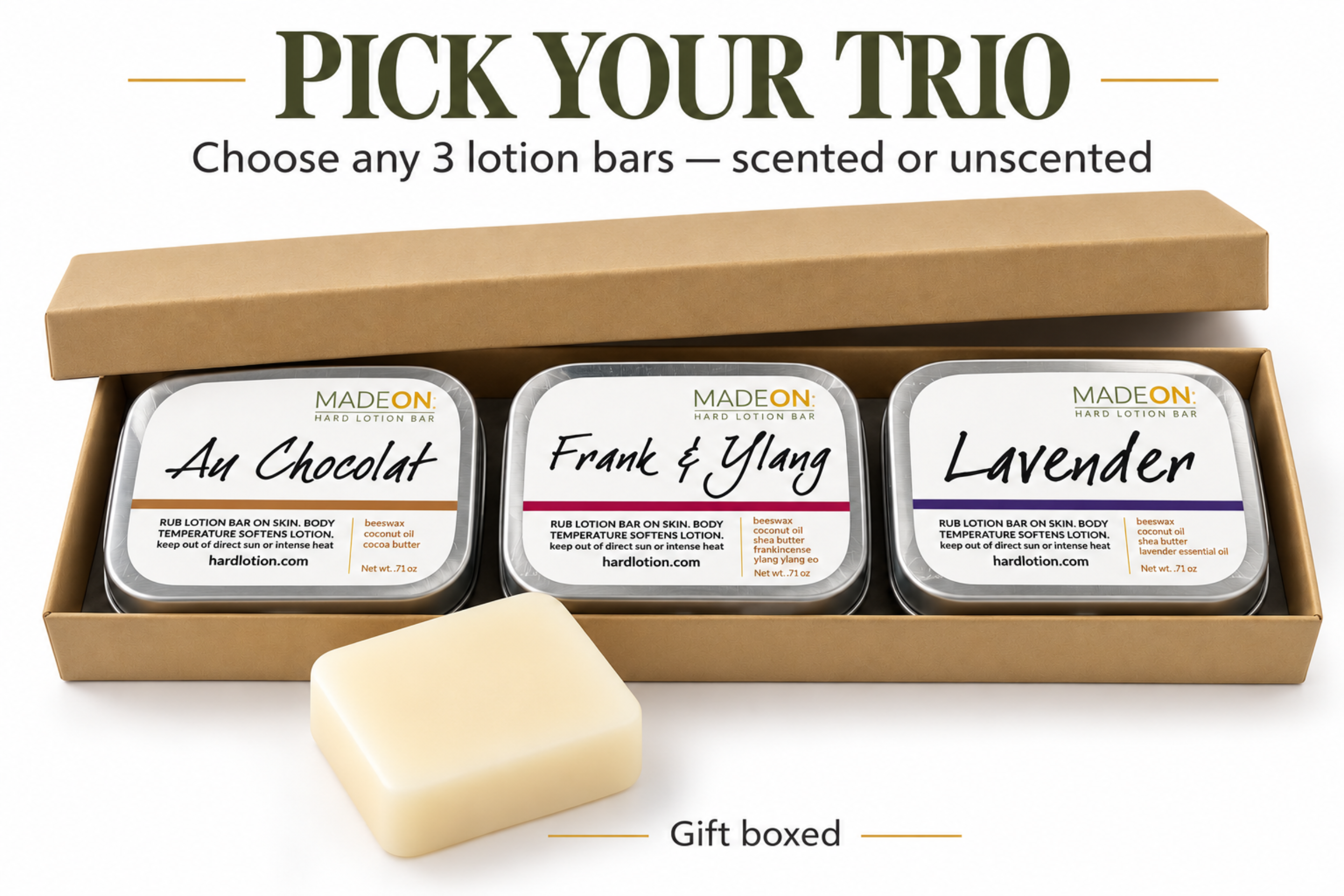 Pack of 3 lotion bars