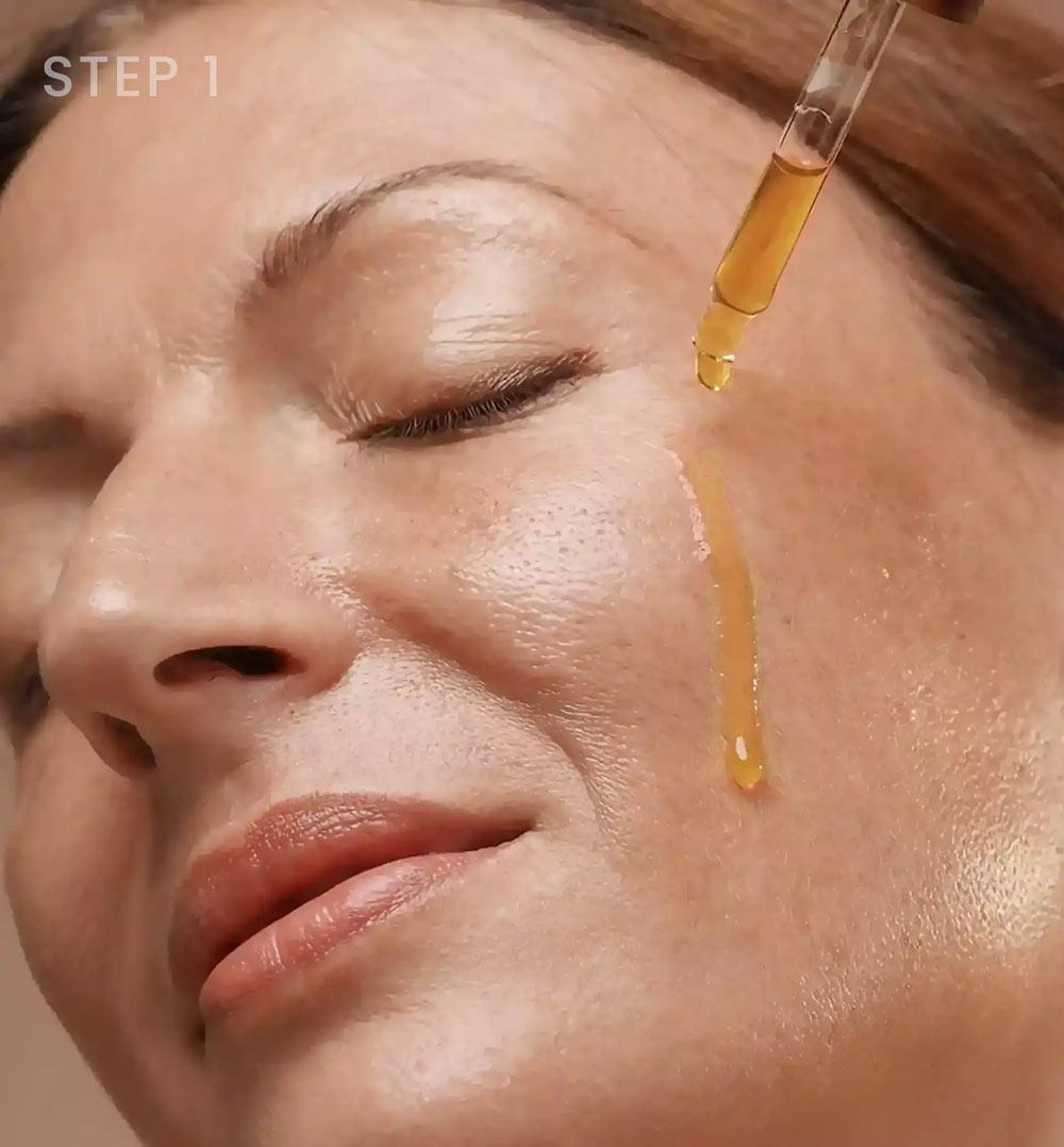 a woman applying on her face