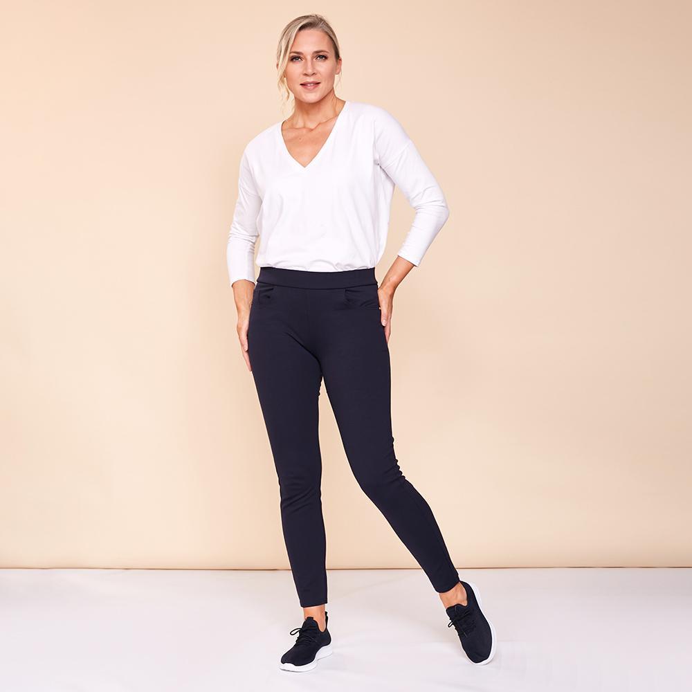 Ann Stretch Trousers (Navy)