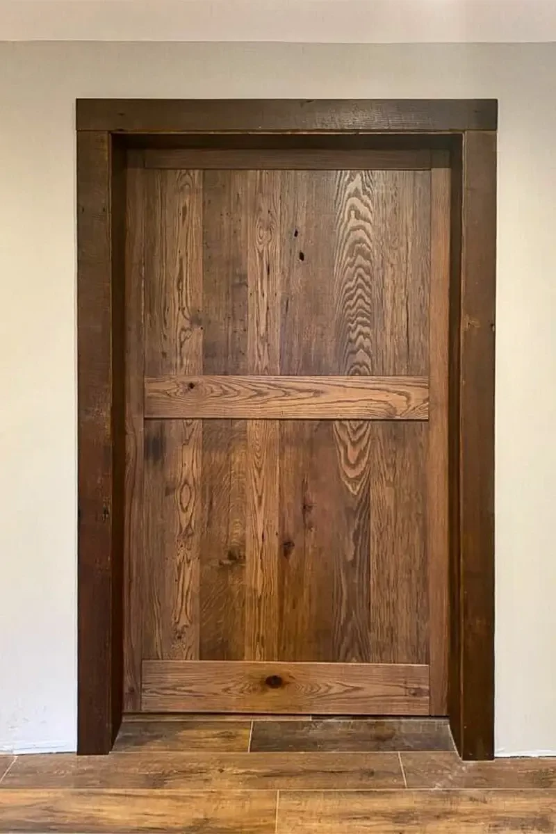 framed midrail reclaimed wood barn door