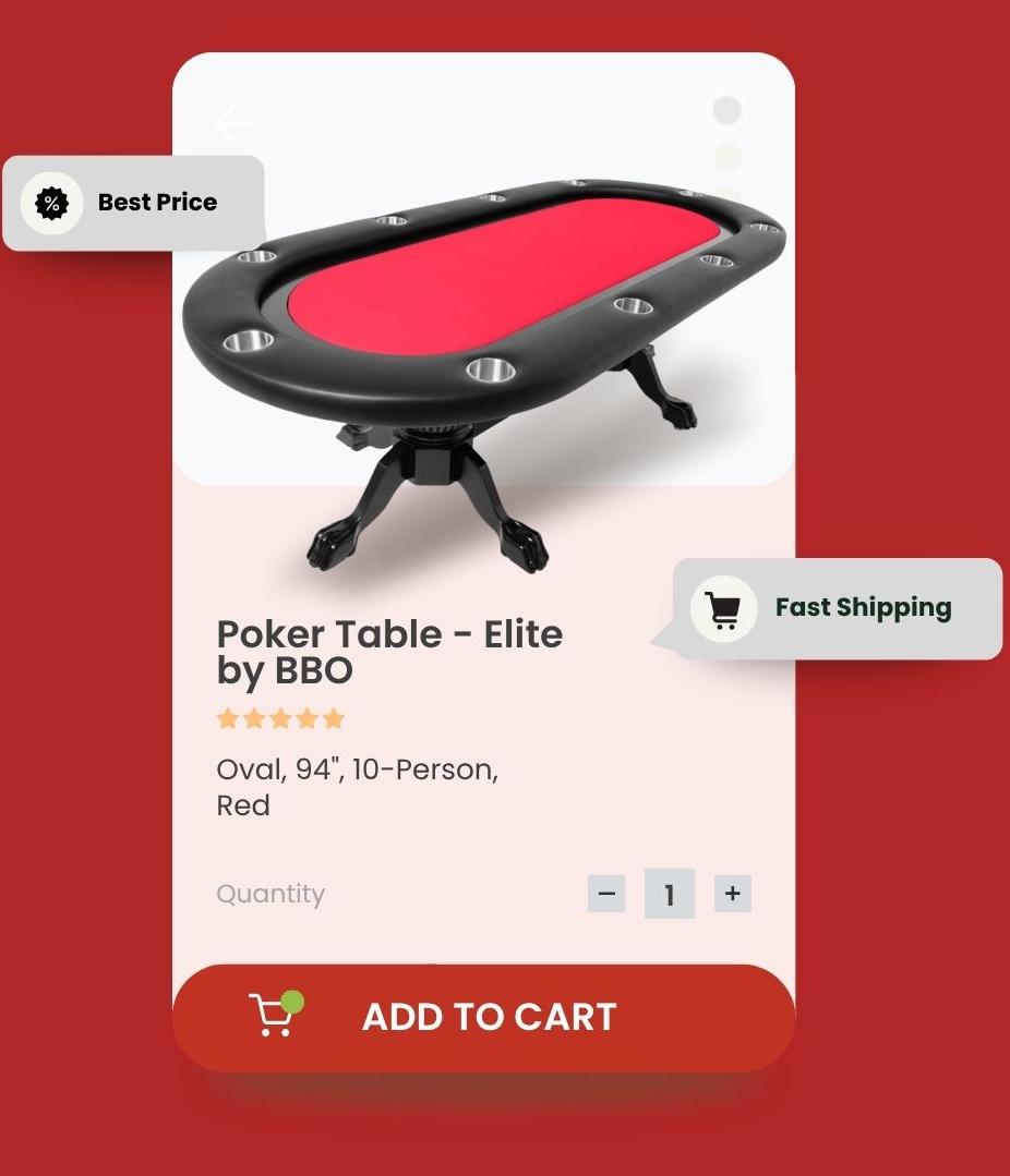 Poker Table – Elite by BBO - Red