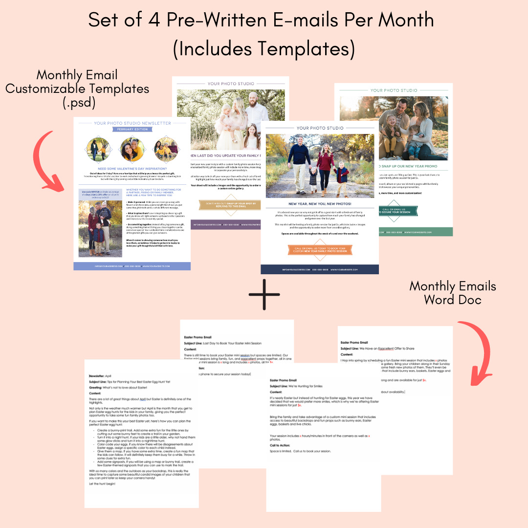 Pre-written newsletters for Photographers