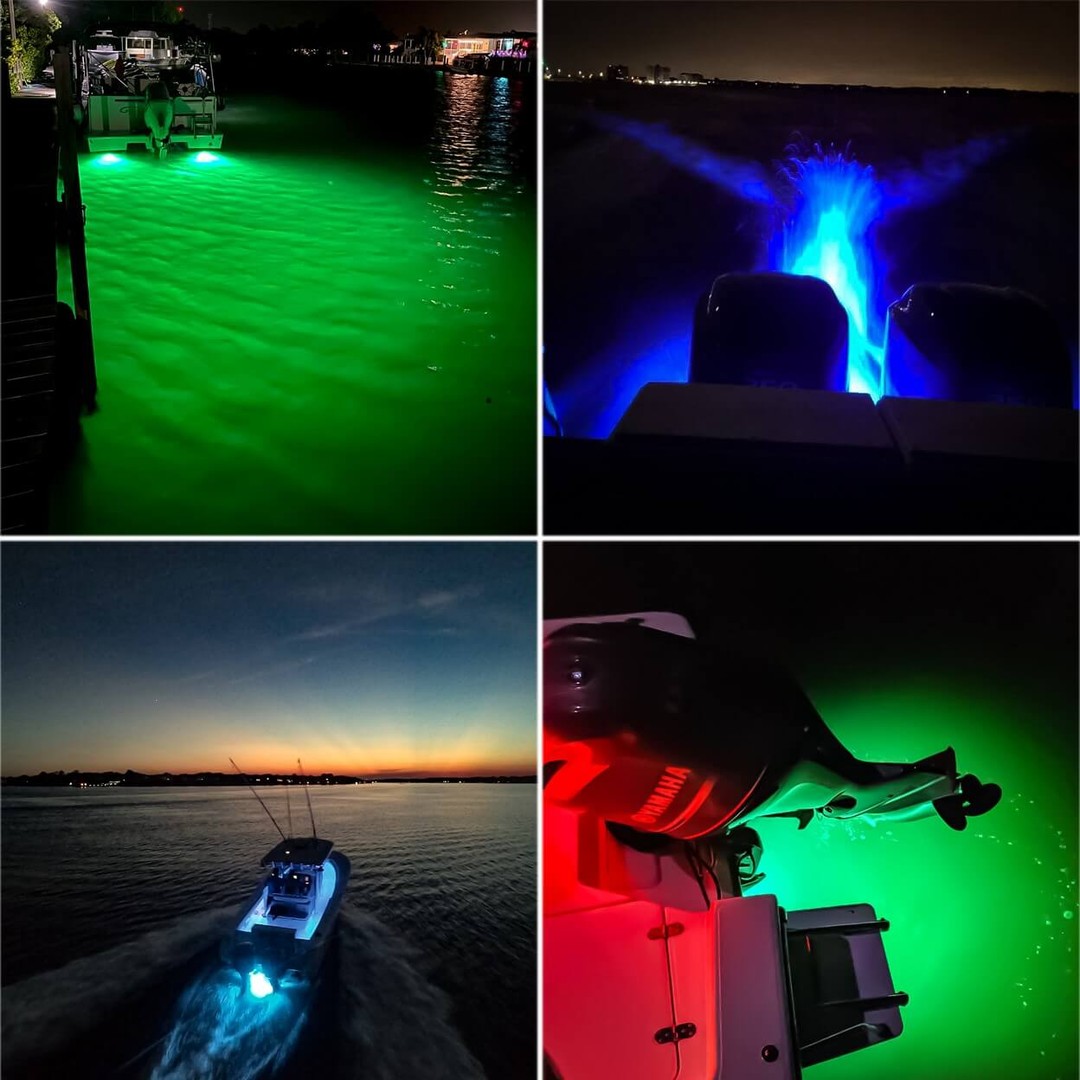 Green Led Boat Light Deck Waterproof 12v Bow Trailer Pontoon Lights Kit Marine Ebay