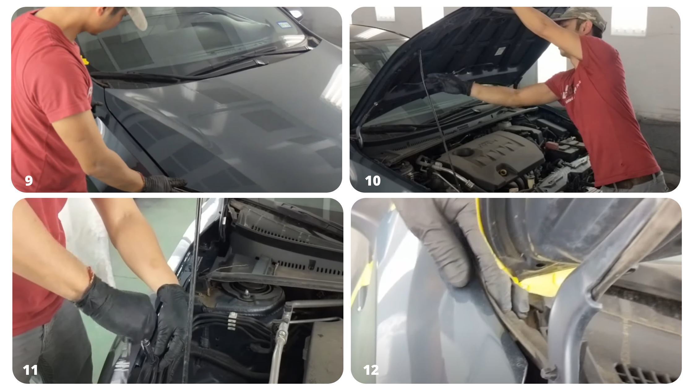 Steps 9-12 on how to install a 2014-2019 Toyota Corolla Fender