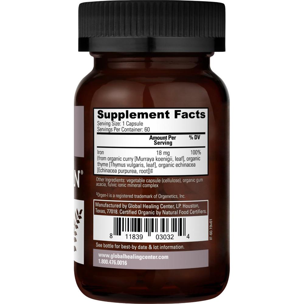 Global Healing Iron Fuzion Supplement Facts