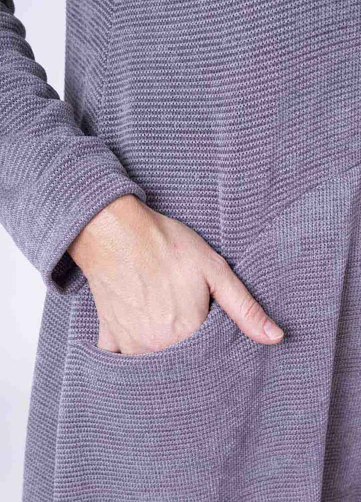 Velour Pocket Dress in Grey