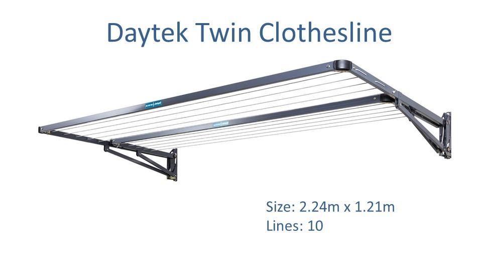 daytek twin 2.2m wide clothesline dimensions
