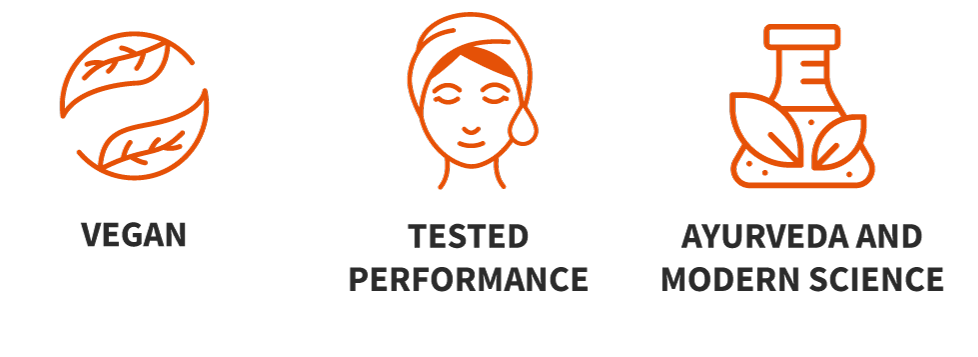 Not Tested on Animals, Vegan, 30-Day Money Back Guarantee badges