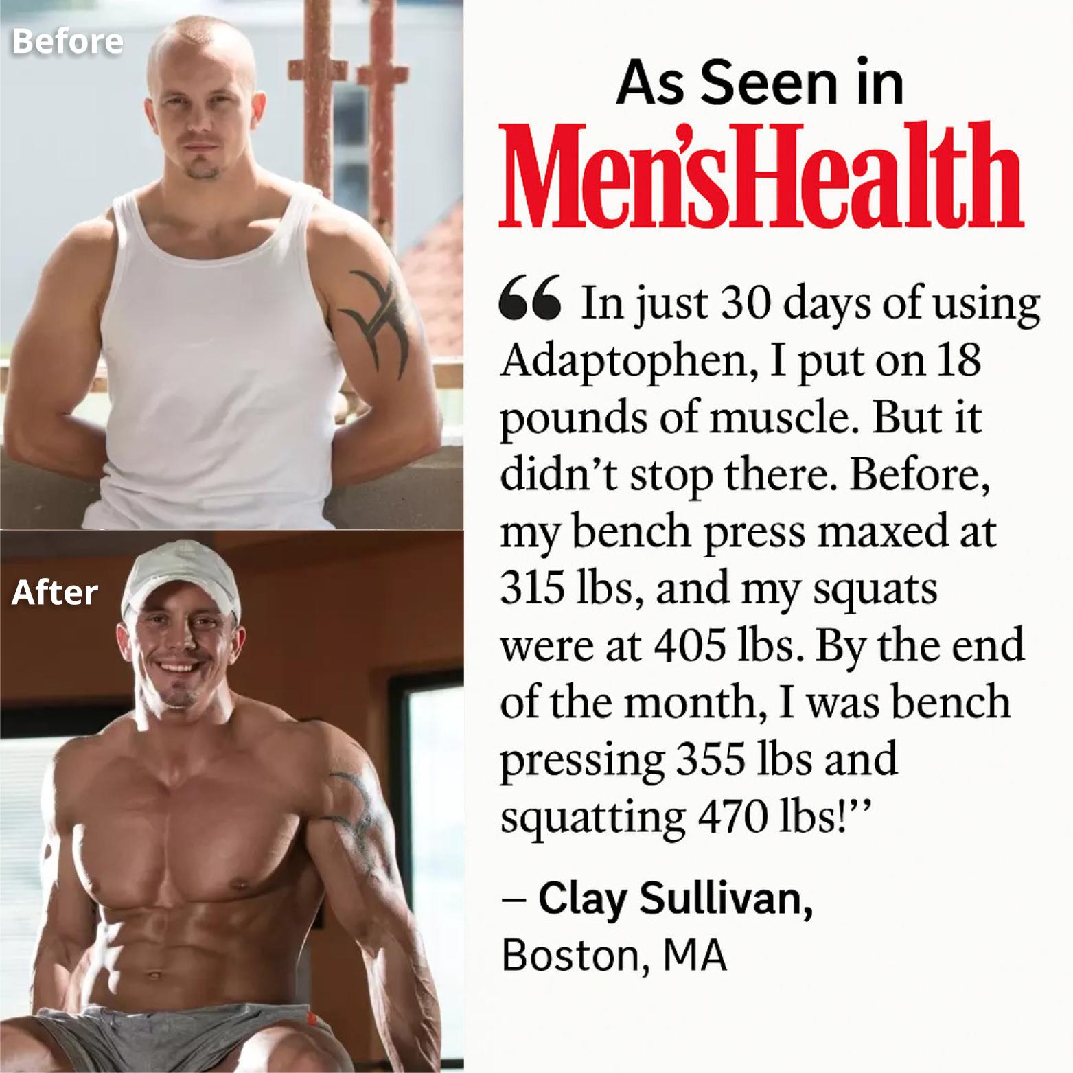 A lean, muscular man with arms crossed who uses Adaptophen to increase muscle and boost testosterone