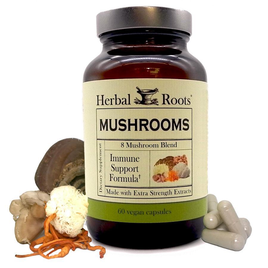 8 Mushrooms Blend for Immune Support 60 VegCaps Herbal Roots