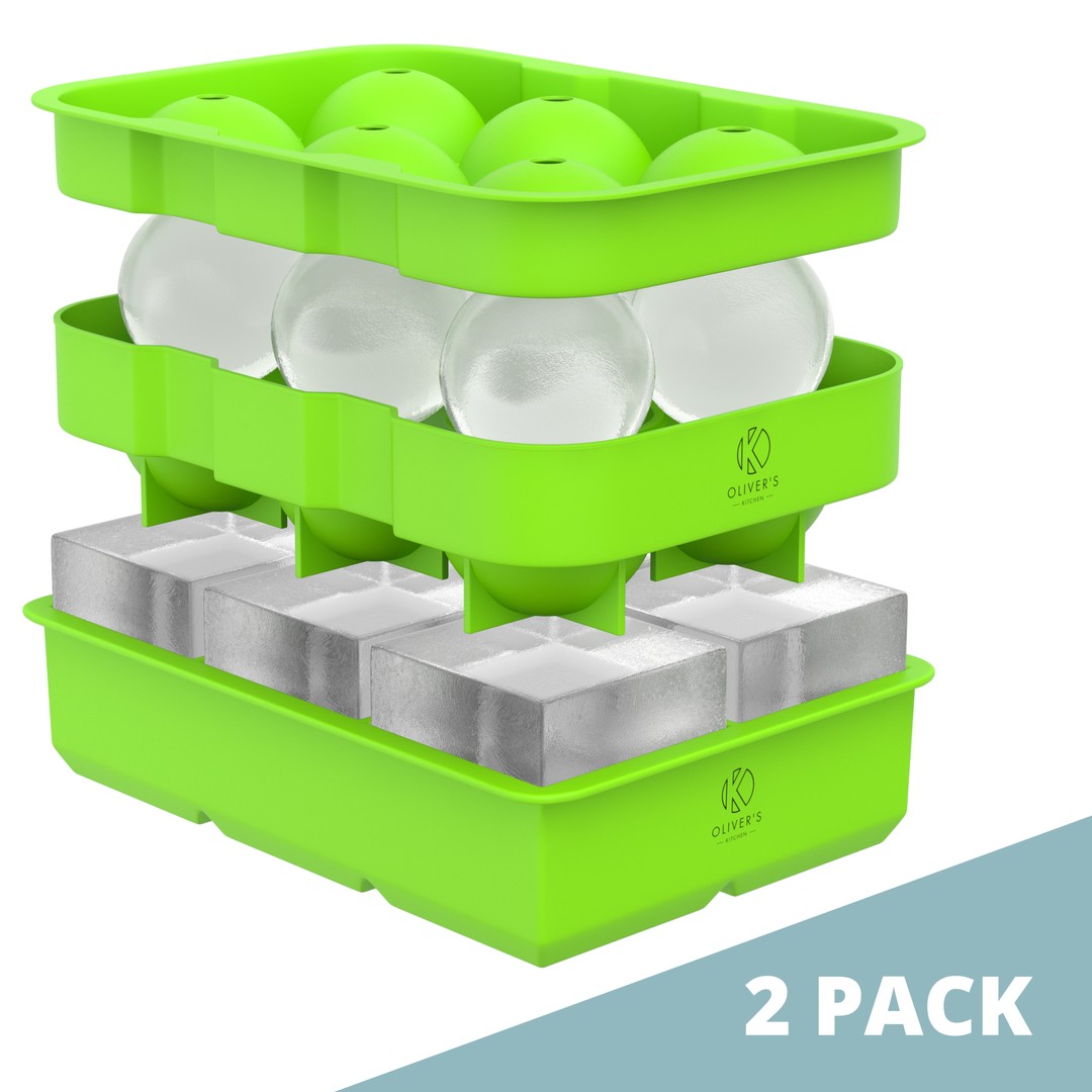 🧊 Large Ice Cube Tray Set 🧊 - Cooler Drinks For Longer