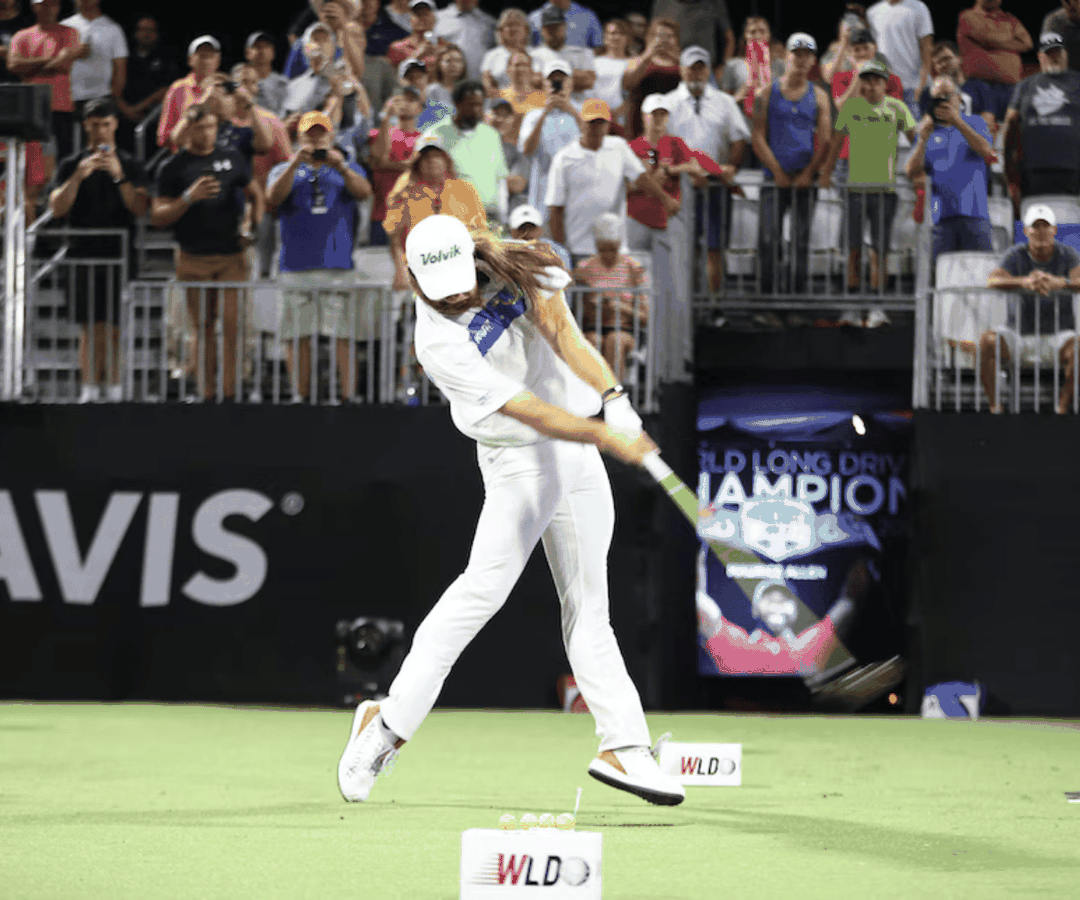 Kyle Berkshire competing at World Long Drive