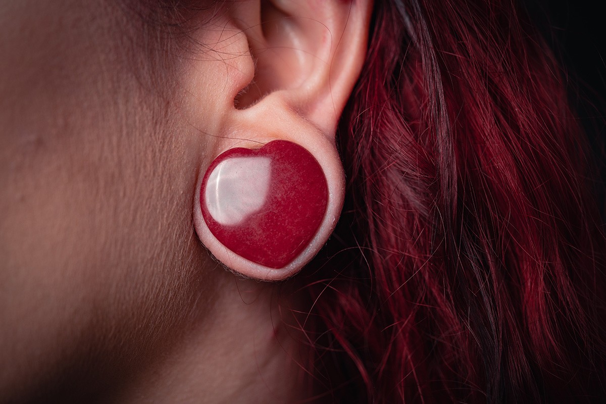 gauged ear hearts