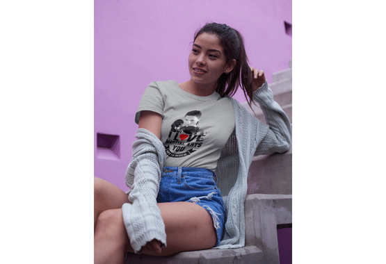 martial arts t shirt, fight t shirt, boxing t shirt, I love martial arts t shirt, athletic heather color t shirt, mma t shirt, muay thai t shirt, kickboxing t shirt, women t shirt, funny t shirt