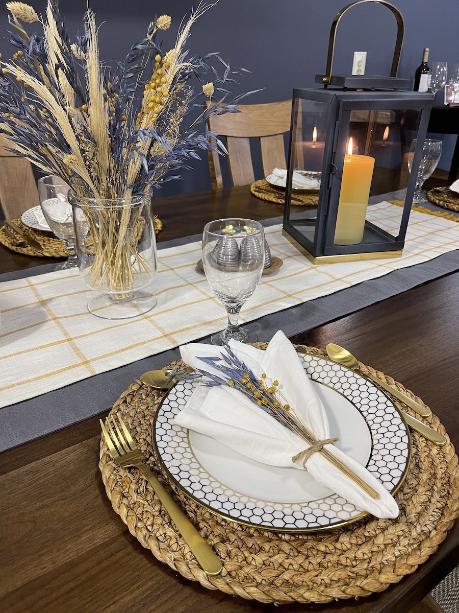 Purple and Yellow Place Setting