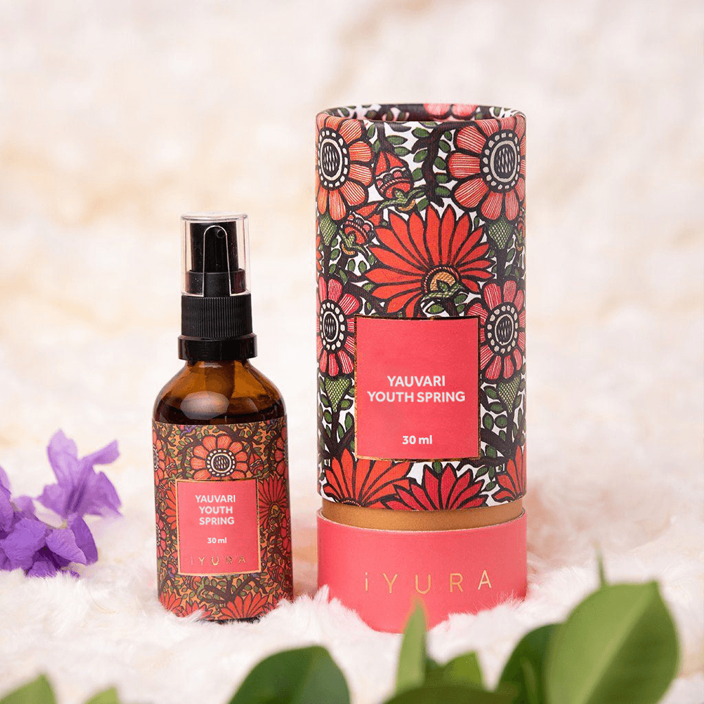 Bottle of Yauvari Amplified Youth Spring for the face, neck, and décolleté