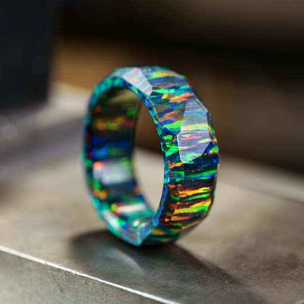 The Black Fire Opal Ring is a personalized wedding ring that might fit your style
