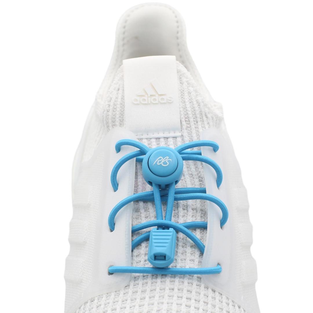 Teal no tie elastic triathlon shoe laces
