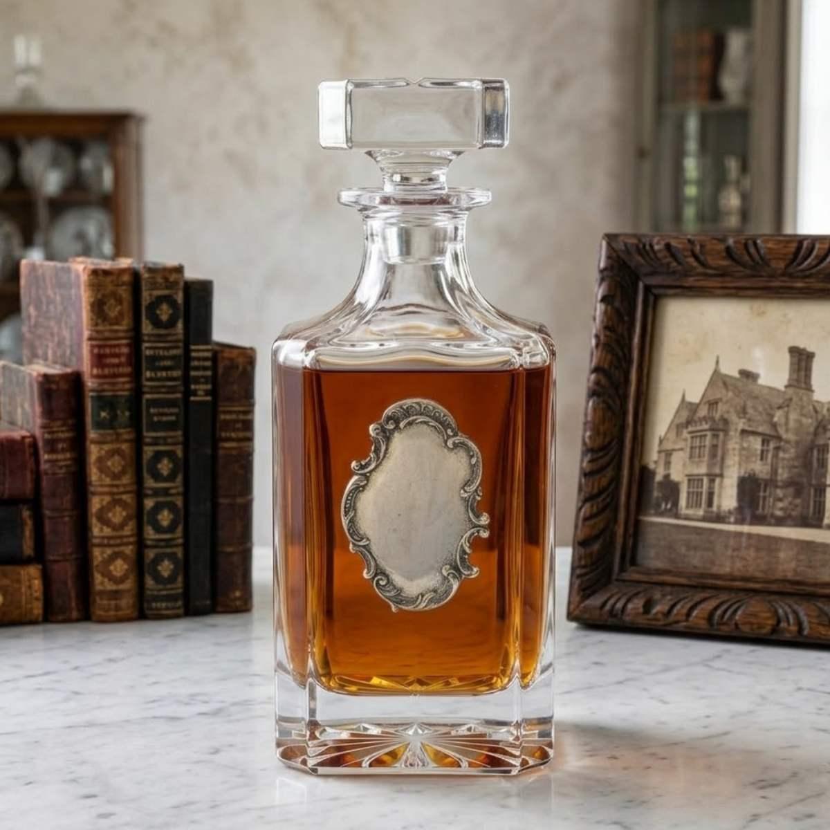 Decanter with Large Silver medallion
