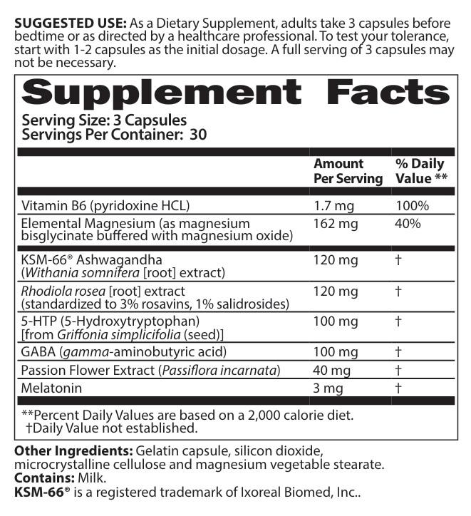 Mag R&R Supplement Facts.