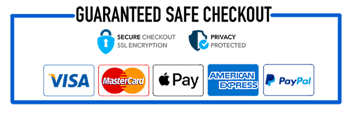 Payment security with secure checkout, privacy protection, and accepted payment methods including Visa, MasterCard, Apple Pay, American Express, and PayPal.