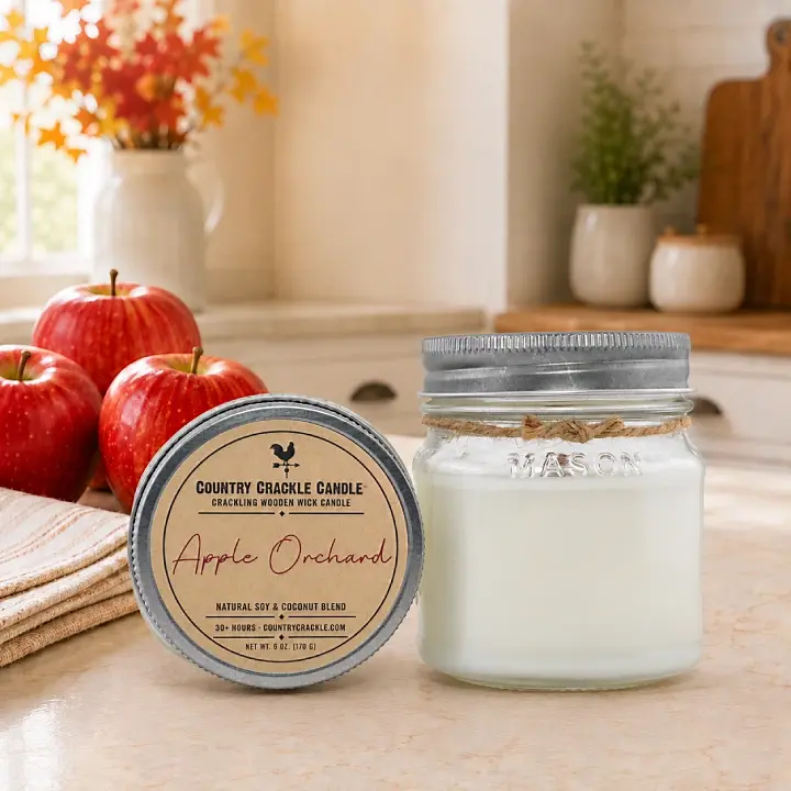 small wooden wick soy candle