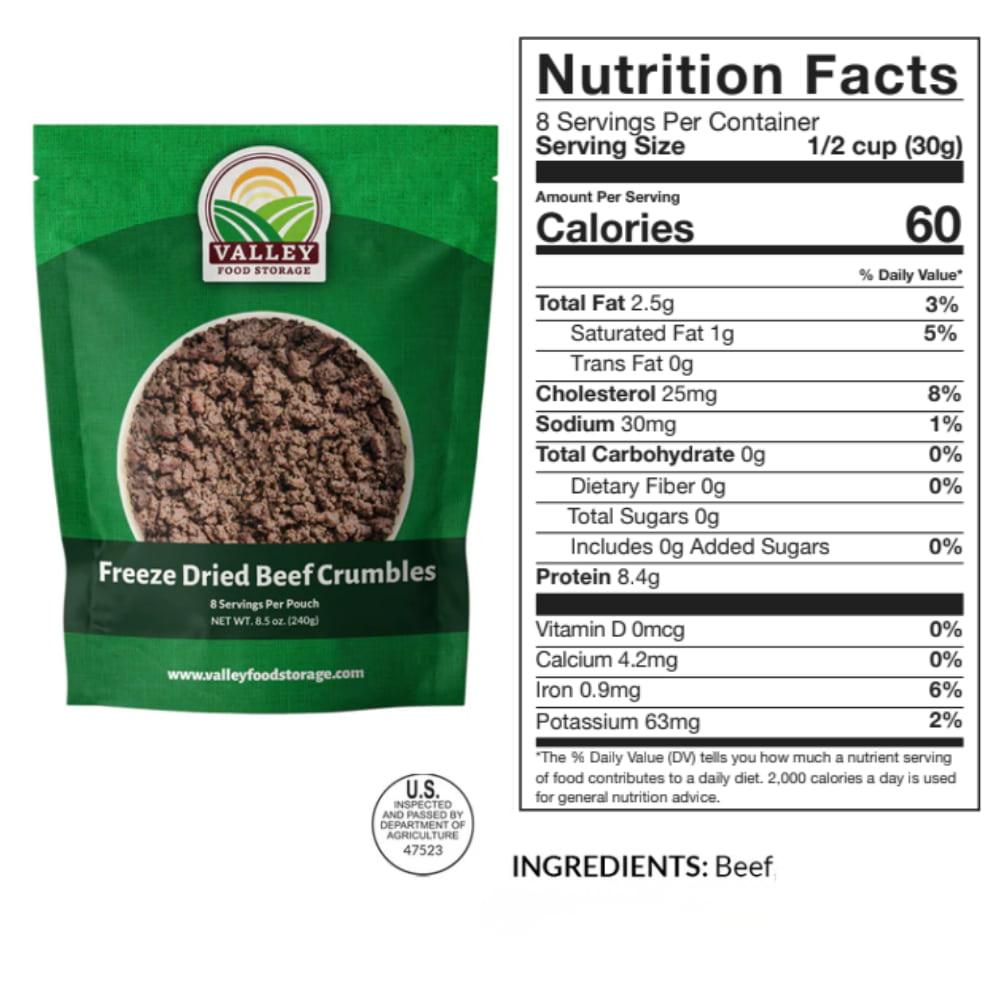 Freeze Dried Beef Crumbles Nutrition Facts