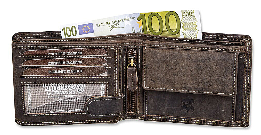Tillberg - Mens brown leather wallet with coin pocket - Reindeer Leather