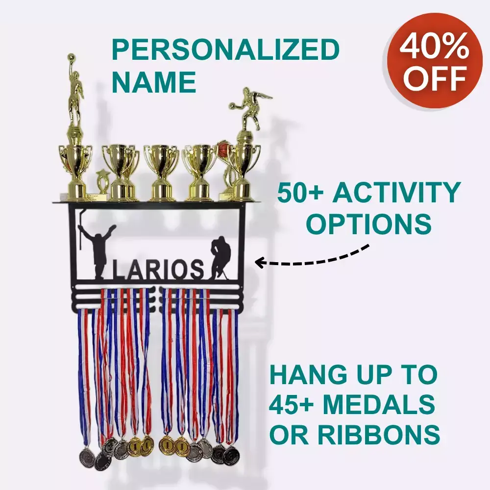 Personalized Trophy Stand - Premier Medal Hangers USA