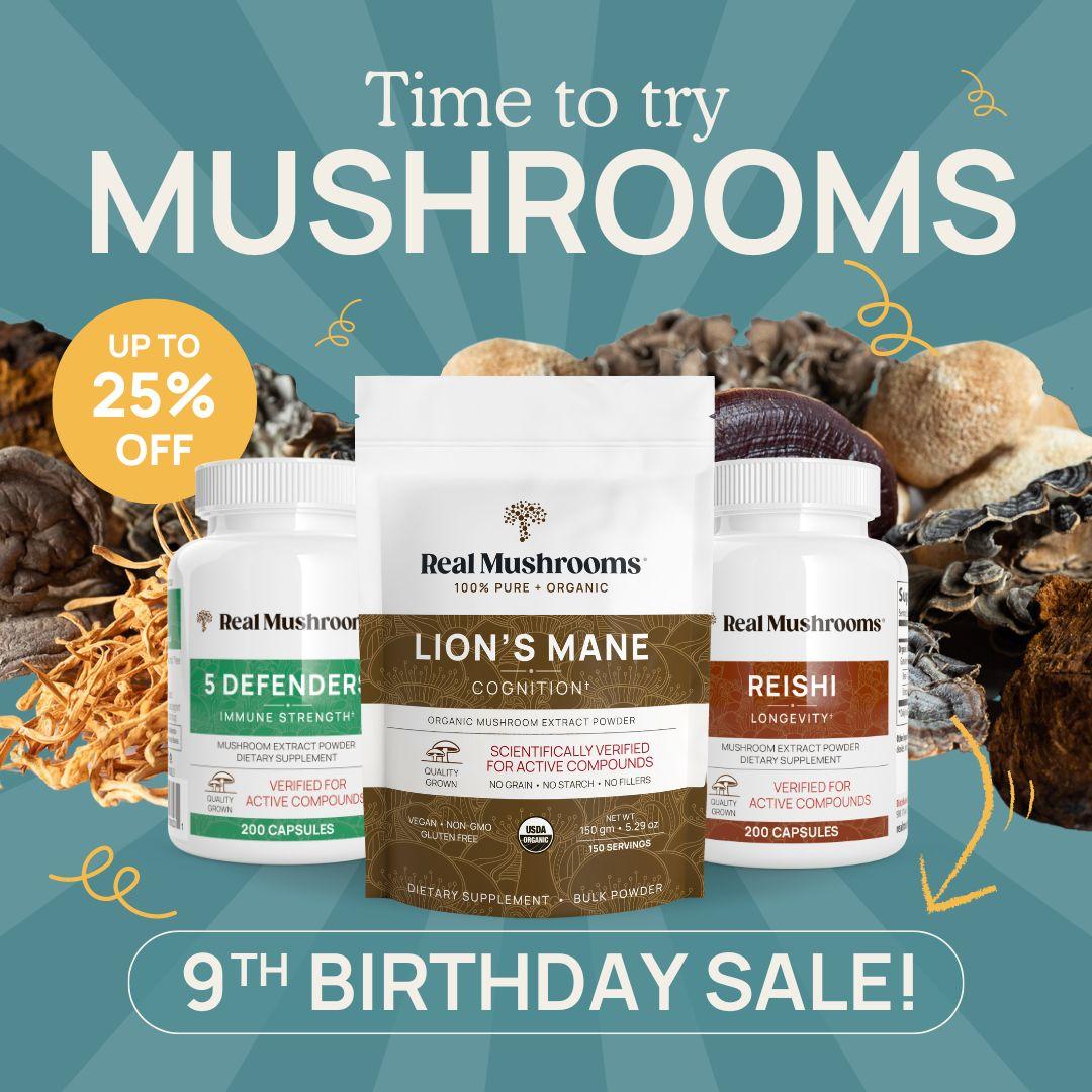 8th Real Mushroom Birthday Sale