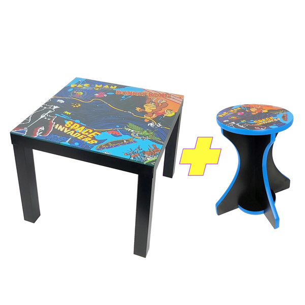 Games room furniture, stools and table