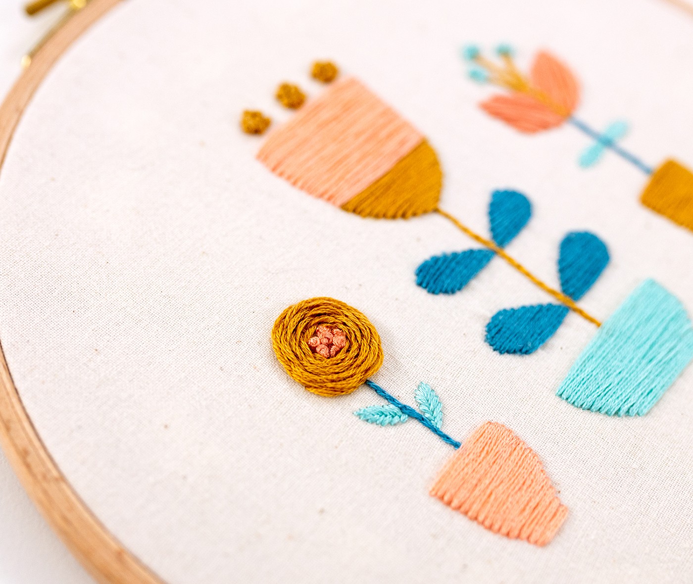 This is an image of the woven rose in the Scandi Blooms pattern.