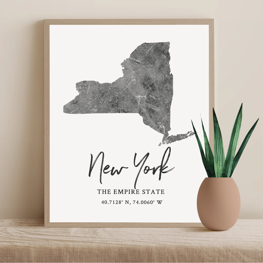 New York State Map Silhouette print