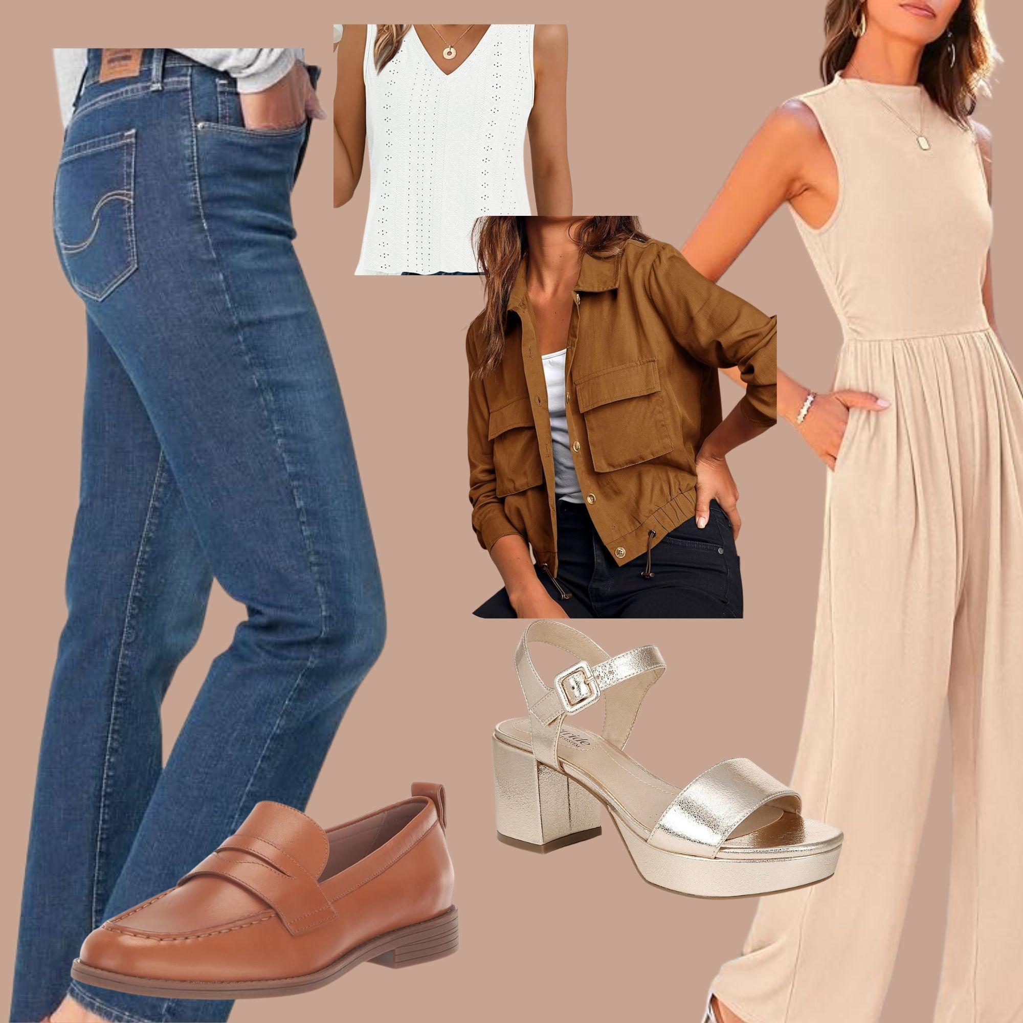 Mix and match out fit ideas for weekend road trip