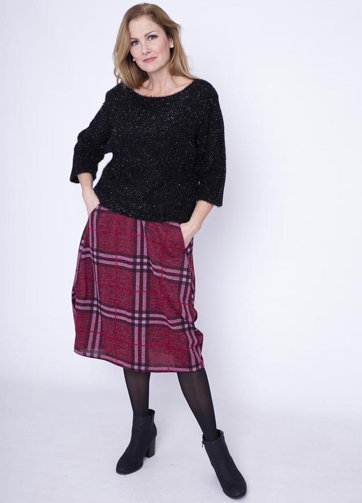 Glitter Round Neck Jumper in Black