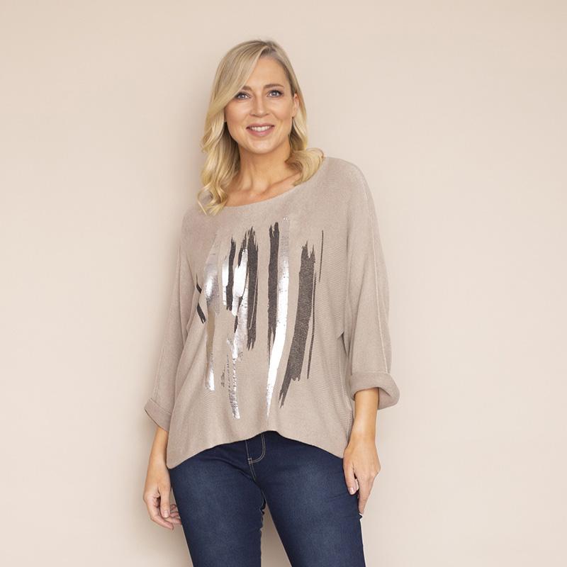 Valerie Batwing Jumper (Beige)