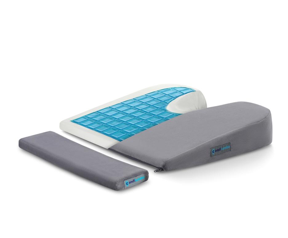 Car Seat Cushion ComfiLumba Enhanced Gel & Memory Foam Wedge Easy Posture Brands