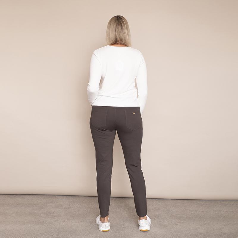 Ann Stretch Waist Trousers - Plus Size (Khaki-Dark)