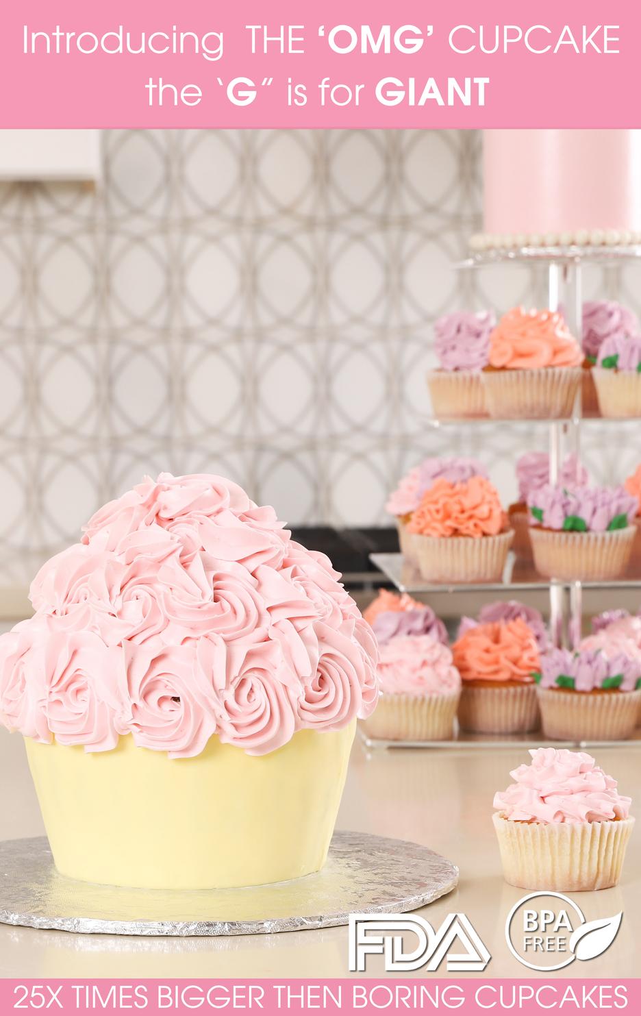 OMG Giant Cupcake Cake Baking Decorating Kit Apron Heroes