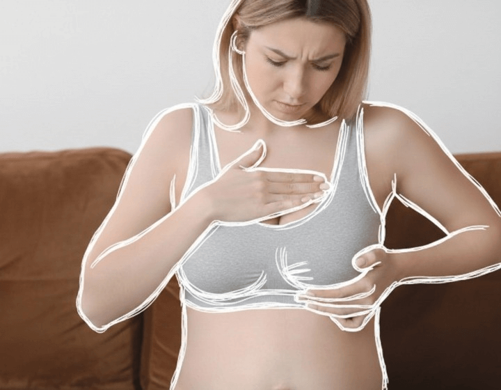 Seins sensibles et plus tendus en cas de saignement de nidation