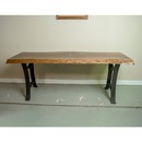 live edge walnut desk, steel base