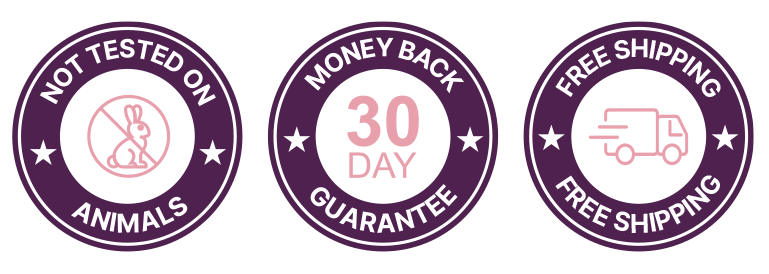 Not tested on animals, 30 days money back guarantee badge_Desktop Mobile 2