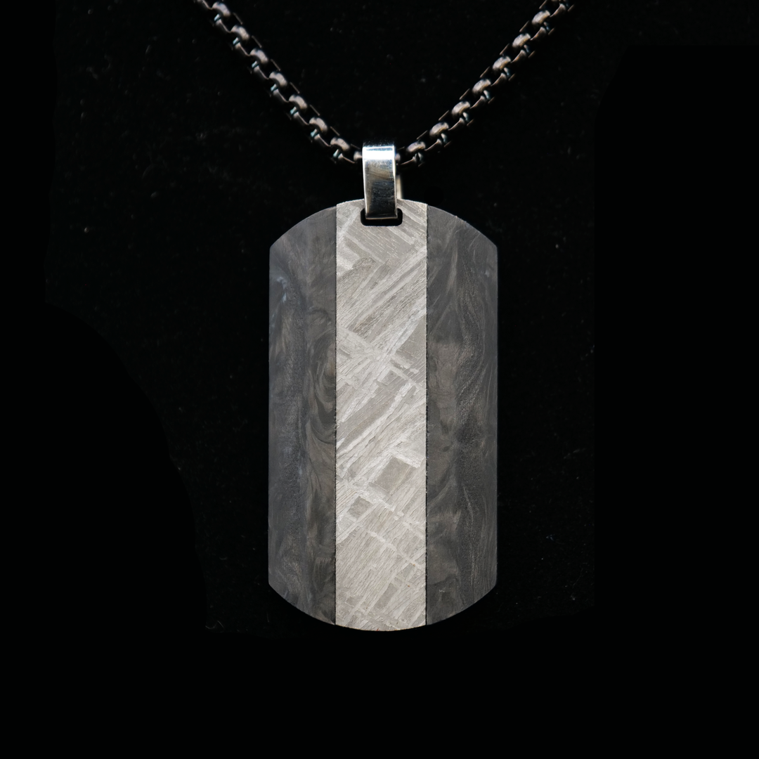 Forged Carbon Fiber and Meteorite pendant.