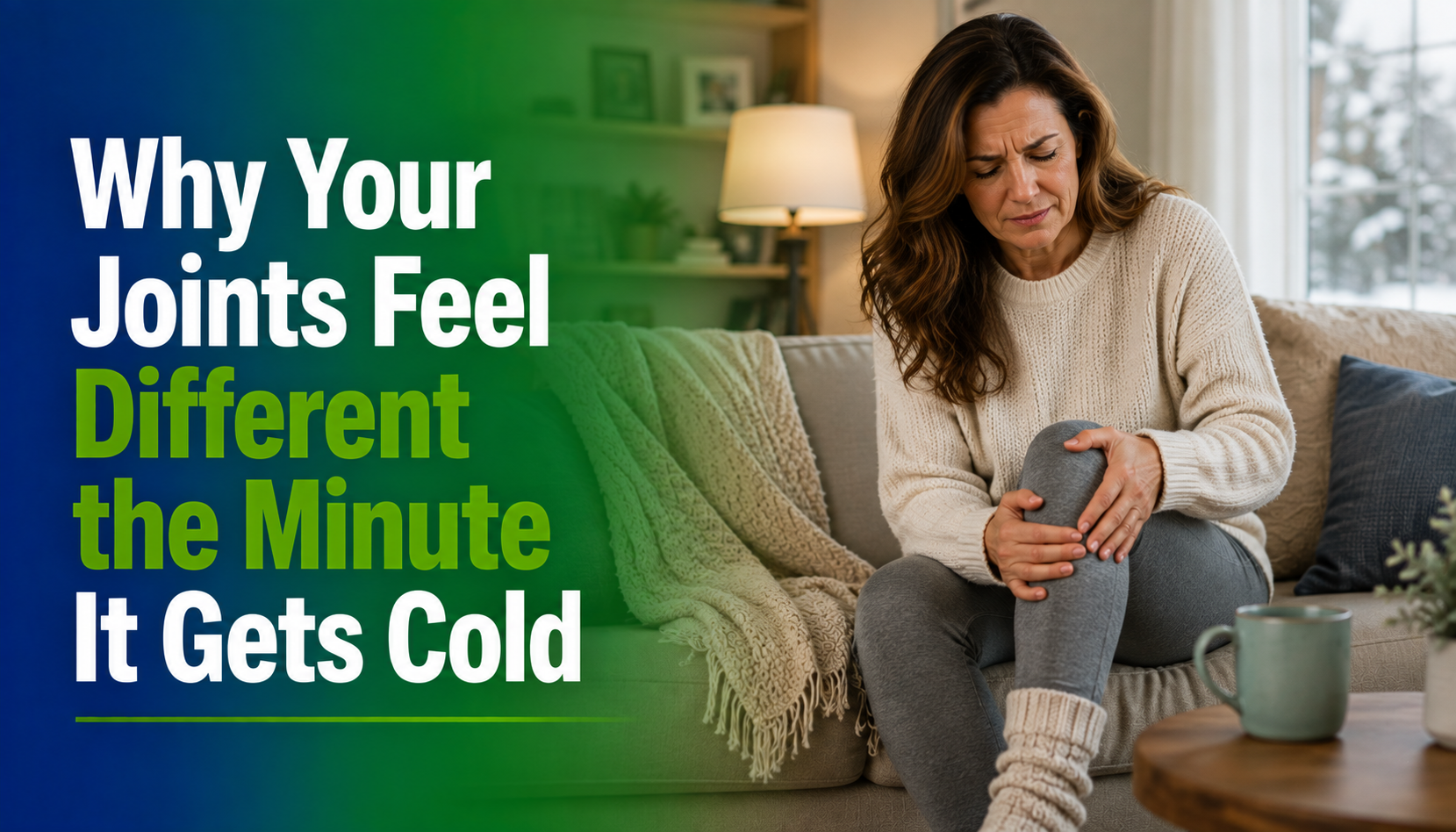 Visual representation of joint discomfort in cold weather, emphasizing the relationship between temperature and joint health.