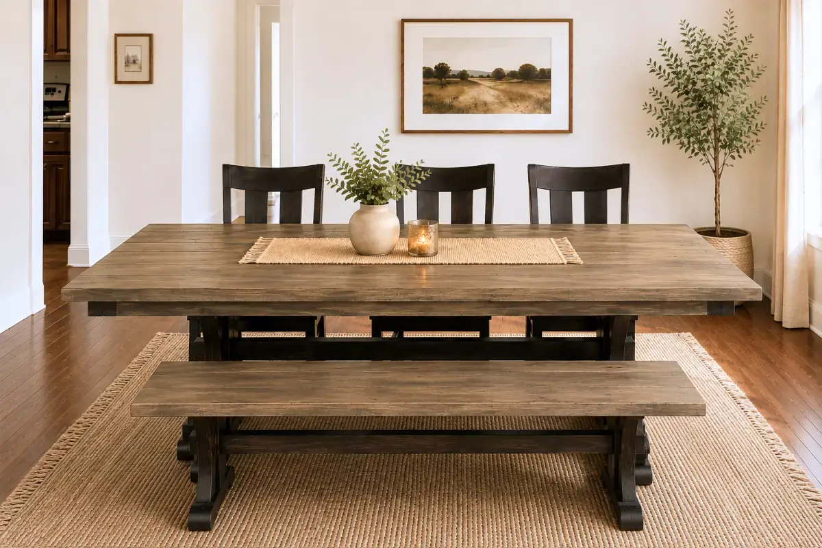 Wexway Table, Wexway Bench, Linfield Chairs