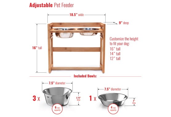 Premium 12 Elevated Pet Feeder for Large Dogs – Pawfect Pets