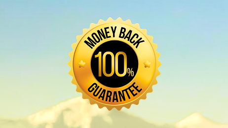 100% money back guarantee badge